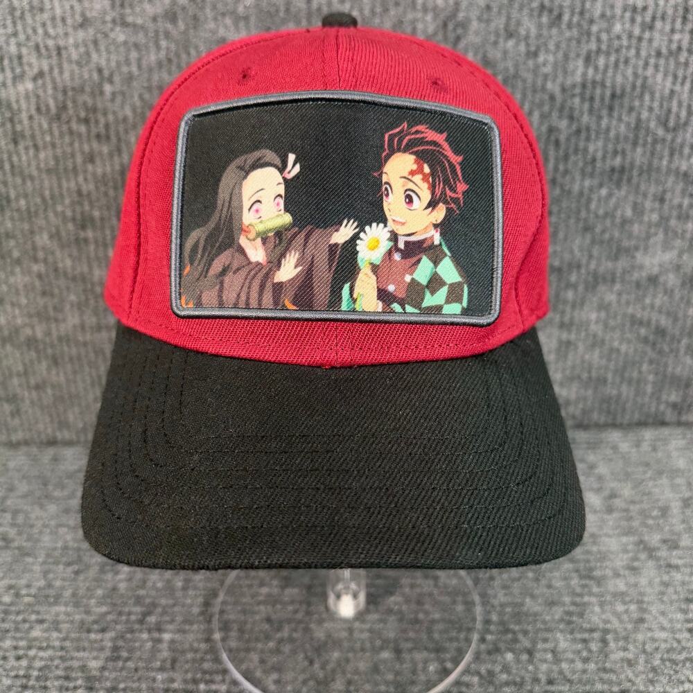 Demon Slayer Anime Snapback Hat Red Black Tanjiro Nezuko One Size Cap